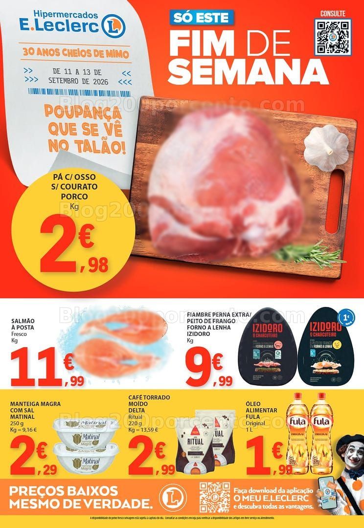 Antevisão Folheto E-LECLERC Promoções Fim de Semana - 11 a 13 setembro